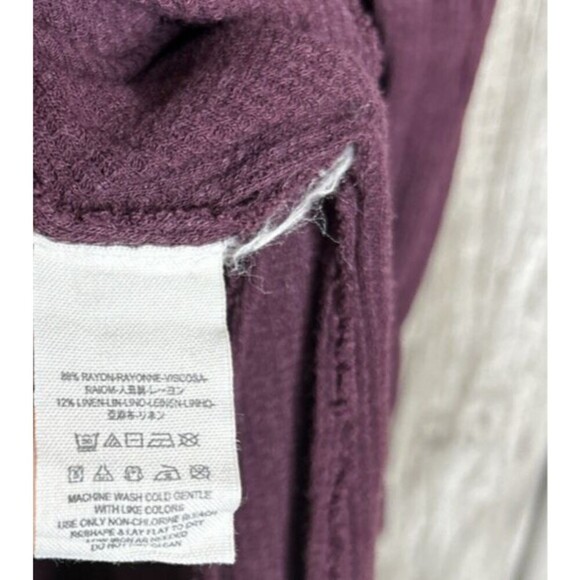 Free People Oversized Top Boxy Burgundy Color Thermal Size S - Picture 5 of 6